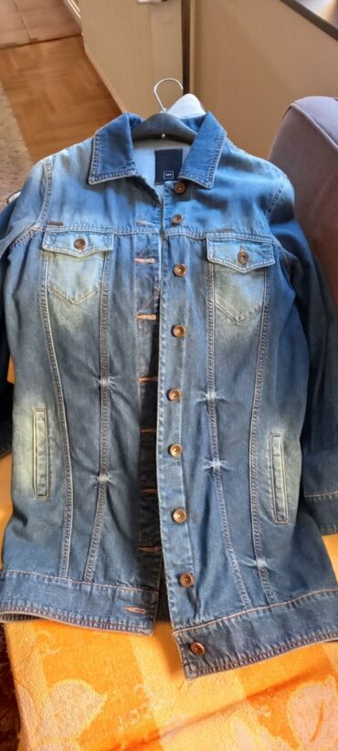 ženske jakne sa krznom: Tifany zenska duga jeans jakna, vel S, obucena jednom