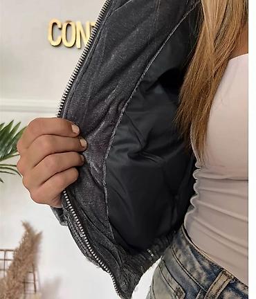 mini ugg cizme: Crna kratka jakna sa šljokicama - Materijal: meki pliš/velur sa — 6