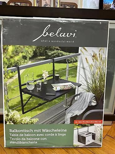 Baštenski nameštaj: Belavi balkon sto sa sušilicom za veš - Multifunkcionalni sklopivi — 4