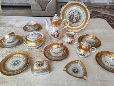 Çay dəstləri və servizlər: Çay dəsti, rəng - Qızılı, Farfor, 6 nəfərlik, Almaniya — 1