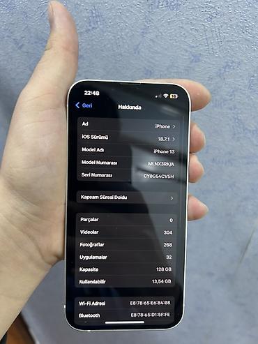 Apple iPhone: IPhone 13, 128 GB, Ağ, Face ID — 1