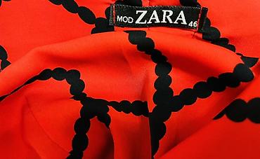 Donlar: ZARA qadın paltarı – ölçü 46 - Rəng: parlaq qırmızı, üzərində qara — 2