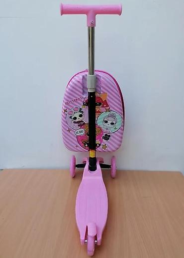 Trotineti, skejtbordovi i hoverbordovi: Dečiji trotinet sa integrisanim koferom u roze boji, idealan za — 14