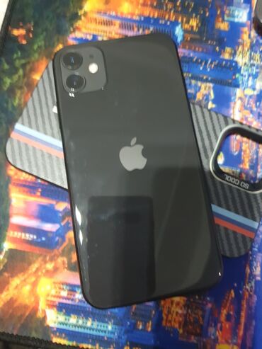 телефоны бу ош: IPhone 11, Б/у, 64 ГБ, Jet Black, Чехол, Защитное стекло, 75 %