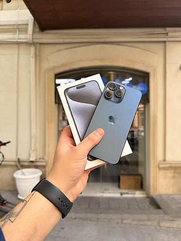 iphone 2 pro: IPhone 15 Pro Max, 256 GB, Blue Titanium, Zəmanət, Kredit, Simsiz şarj — 1
