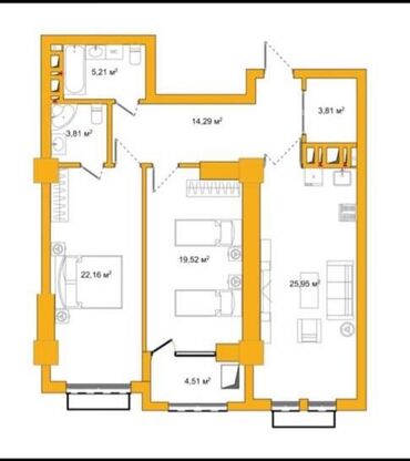 Продажа квартир: 3 комнаты, 110 м², Элитка, 4 этаж, ПСО (под самоотделку)