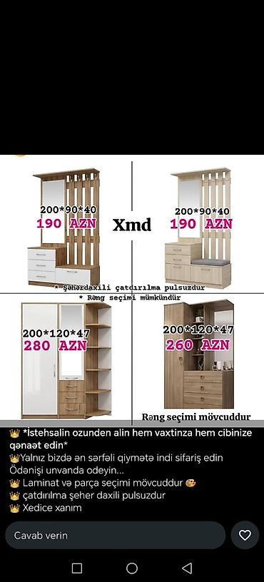 divar guzguleri: Dəhliz üçün müasir mebel dəstləri Model variantları və ölçülər: - — 1