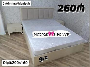 Yataq dəsti – ölçü 200×160 sm - Yumşaq başlıqla klassik dizaynlı 2