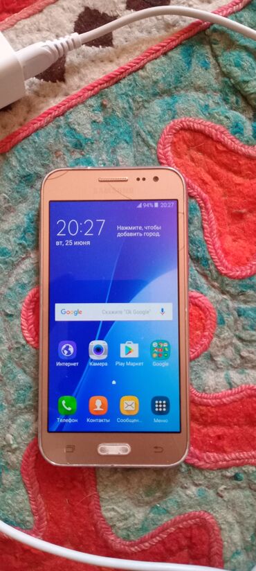купить телефон samsung s9 plus: Samsung Galaxy J2 Prime, Колдонулган, 8 GB, түсү - Сары, 2 SIM