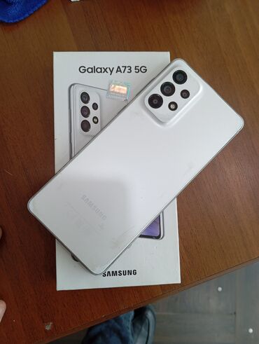 Samsung: Samsung Galaxy A73, 128 GB, rəng - Ağ, Düyməli, Barmaq izi, İki sim kartlı