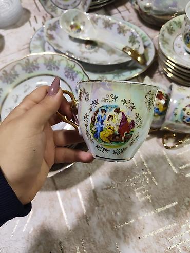 şeki: Nahar dəsti, rəng - Qızılı, Farfor — 2