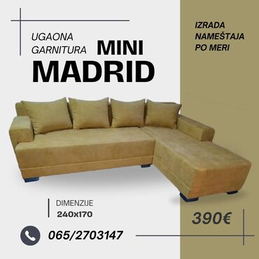 ikea police za obucu: Ugaona garnitura MiniMadrid" Krajnjih dimenzija 240x170 Dvosed se