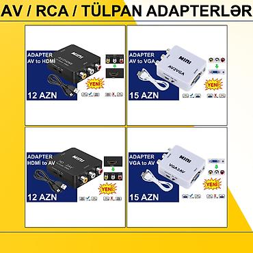 display: Adapterlər/Konverterlər (Çeviricilər) ⭐AV to VGA – 15 AZN ⭐AV to HDMİ — 9