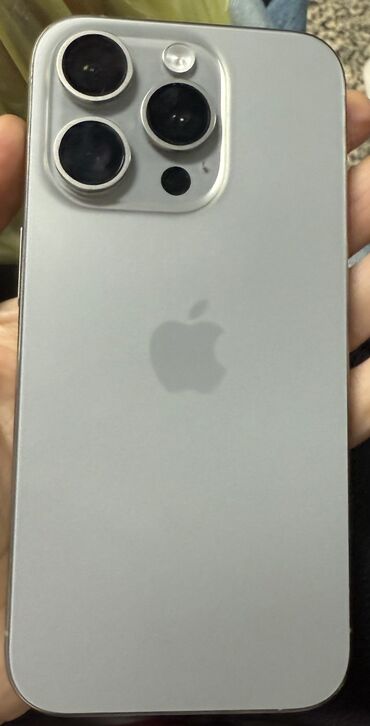 Apple iPhone: IPhone 15 Pro, 128 GB, Natural Titanium, Barmaq izi, Face ID, Sənədlərlə
