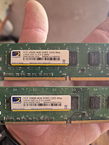 Operativ yaddaş (RAM): TwinMOS DDR3 U-DIMM RAM modulları - Tip: DDR3 U-DIMM (masaüstü — 1
