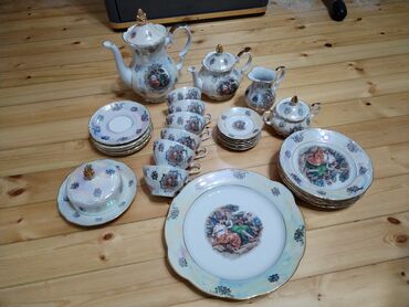 hamam dəsti: Çay dəsti, rəng - Ağ, Farfor, Madonna, 6 nəfərlik, Almaniya
