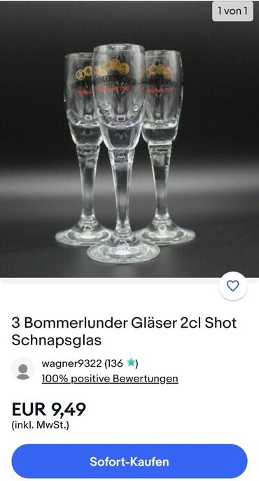 Čaše: Case nove za pice Bommerlunder vintaz. Komada 3 u ceni — 10