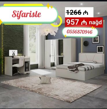 Yataq otağı dəstləri: İkinəfərlik çarpayı, Termo, 2 tumba, Dolab, Azərbaycan, Yeni -da lalafo.az — 8 Yataq otağı dəstləri: İkinəfərlik çarpayı, Termo, 2 tumba, Dolab, Azərbaycan, Yeni — 8