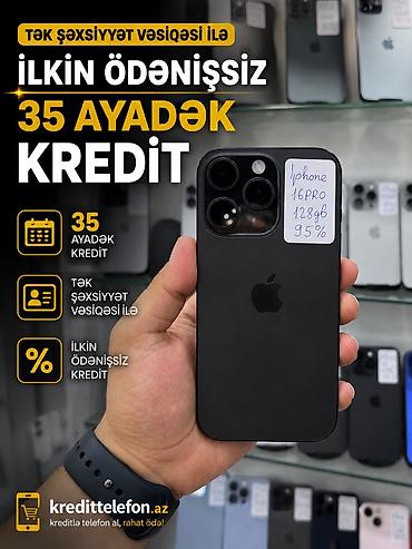 IPhone 16 Pro, 128 GB, Qara, Zəmanət, Kredit, Simsiz şarj