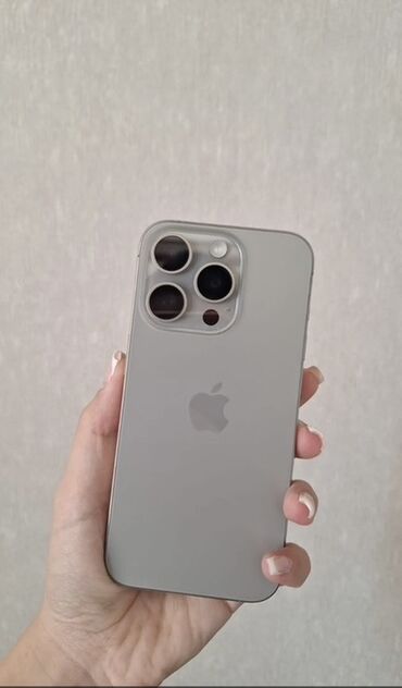 Çəngəllər: IPhone 15 Pro, 256 GB, Natural Titanium, Simsiz şarj, Face ID, Sənədlərlə