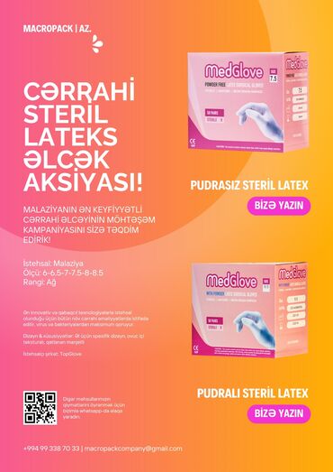 diz karseti: Makropak'dan "cərrahi̇ steri̇l latex əlcək" aksi̇yasi! ən innovativ