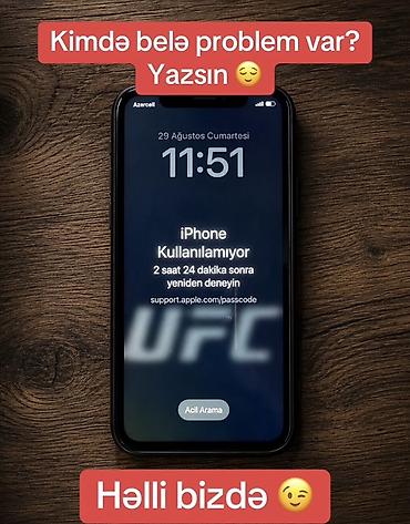 usaq ad gunu teskili: Xidmət: iPhone kilid/şifrə problemlərinin həlli Təsvir: - Şifrə səhv — 1