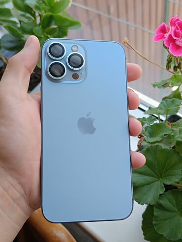 iphone 13 pro nax: IPhone 13 Pro, Колдонулган, 16 ГБ, Көк, Заряддоочу түзүлүш, 90 %