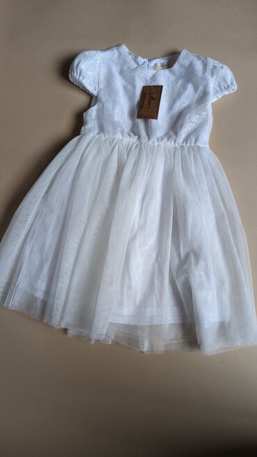 детская обувь 12 см: Детское платье, цвет - Белый, Новый