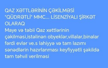 vizitka hazirlanmasi: Qüdrətli MMC Maye ve tebii qaz islerinin gorulmesi Binalar bag evleri