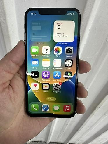 apple iphone a: IPhone X, Б/у, 256 ГБ, Серебристый, Чехол, 100 % — 2