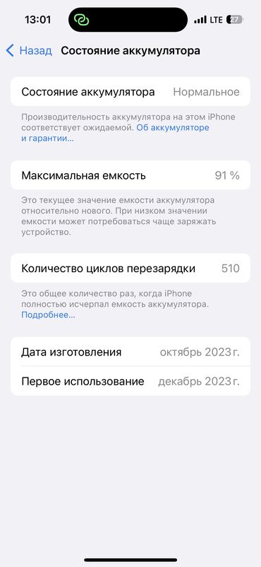 Apple iPhone: IPhone 15 Pro, Б/у, 128 ГБ, Natural Titanium, Чехол, Коробка, 91 %