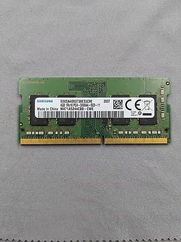 samsung laptop: Samsung DDR4 4gb 3200 Mhz Əla vəziyyətdə,işləyir hec bir problem — 1