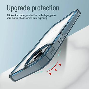 Maske i futrole za telefone: Maska Nillkin Nature Pro Magnetic za iPhone 15 Pro 6.1 plava. Uz brzu — 10