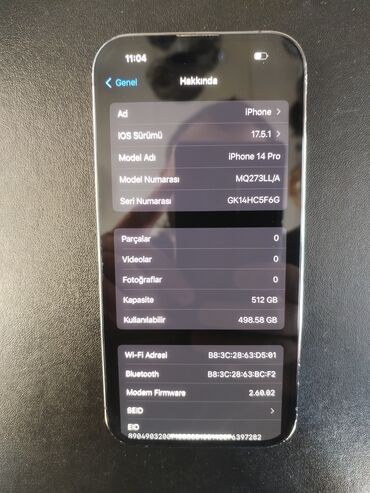 alfon 6 qiymeti: IPhone 14 Pro, 512 GB, Deep Purple, Face ID