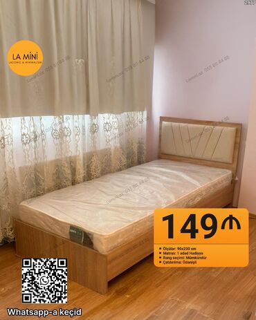 Masa və oturacaq dəstləri: Təknəfərlik çarpayı, Matras ilə