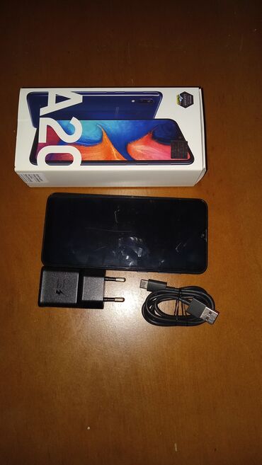 samsung d410: Samsung A20, 32 GB, rəng - Göy, Barmaq izi, İki sim kartlı, Face ID