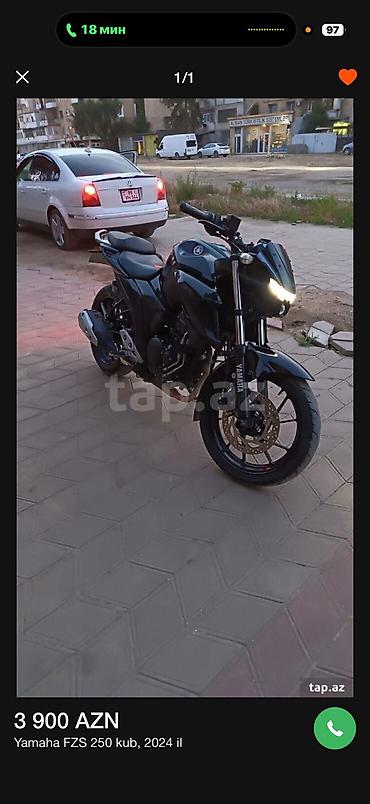 tek teker scooter: Yamaha - FZS 250, 250 sm3, 2024 il, 23000 km — 1