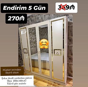 2ci el perde: Dolab yeni qarderob paltar dolabı güzgülü — 1