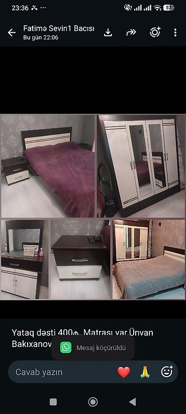 Yataq dəsti 400₼. Matrası var.Ünvan Bakıxanov. 9656. Fatimə99