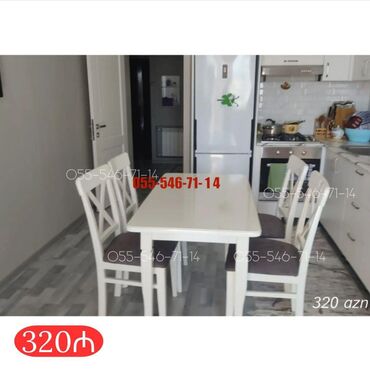 Divan və masa dəstləri: Mətbəx üçün, Yeni, 4 stul
