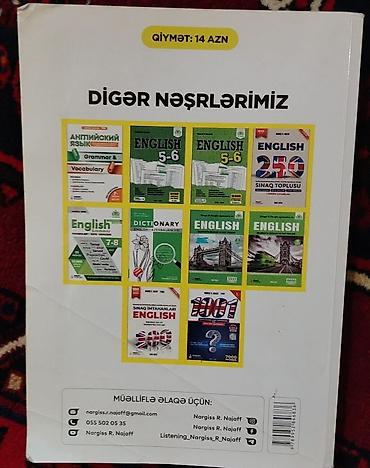 50 qepik satılır: Riyaziyyat MHM 9 - 5 AZN Azərbaycan dili 20 SINAQ 9 - 3 AZN İngilis — 6