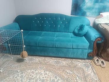 sofa: Бирюзовый диван в классическом стиле - Обивка: мягкий велюр — 1