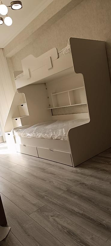 İkimərtəbəli uşaq çarpayıları: Oğlan və qız üçün, Yeni, Çarpayı, Matras ilə, Siyirməli, Laminat — 8