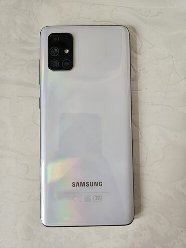 Samsung: Samsung Galaxy A71, 8 GB, rəng - Ağ, Barmaq izi, İki sim kartlı