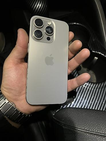 Уюлдук телефондор жана аксессуарлар: IPhone 15 Pro, Колдонулган, 128 ГБ, Natural Titanium, Каптама, 79 % — 2