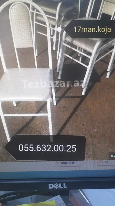 Stullar: Mətbəx üçün, Yeni, Qatlanmayan, rəng - Ağ Stul — 8