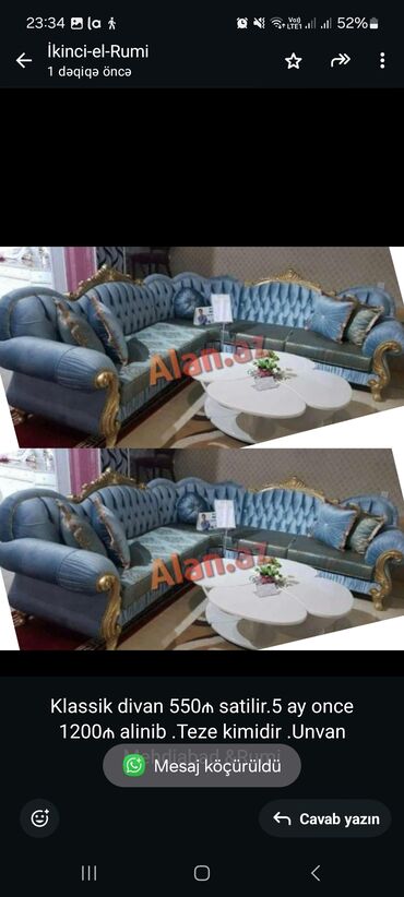 Mətbəx mebeli: Künc divan, İşlənmiş, Çatdırılma yoxdur