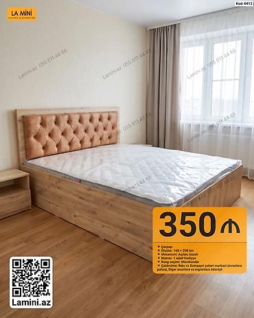 Ev və bağ: Çarpayı – Kod: 4413 - Ölçü: 160 × 200 sm - Mexanizm: açılan, bazalı — 1