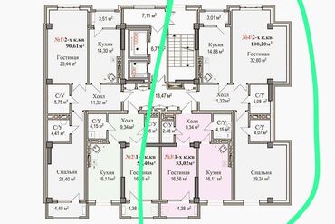 Магазины: 2 комнаты, 100 м², Элитка, 5 этаж, ПСО (под самоотделку)