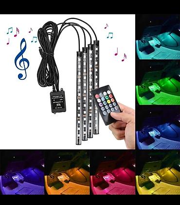 niva qapi uzlukleri: Avtomobil salonu üçün USB girişli RGB LED ambient işıq dəsti. Dəst 4 — 1
